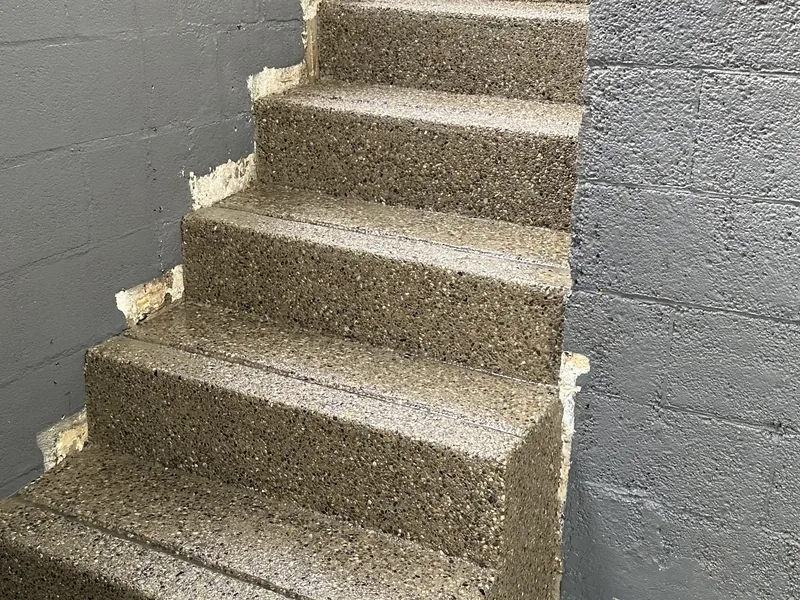 Exposed aggregate stair repair by A&M Works