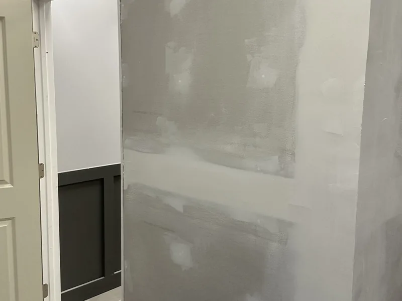 Drywall finishing near trim by A&M Works